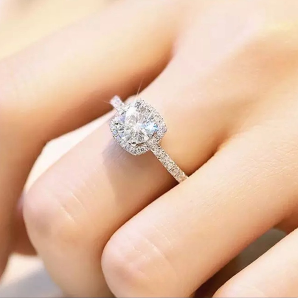 Silver Eternity Engagement Ring